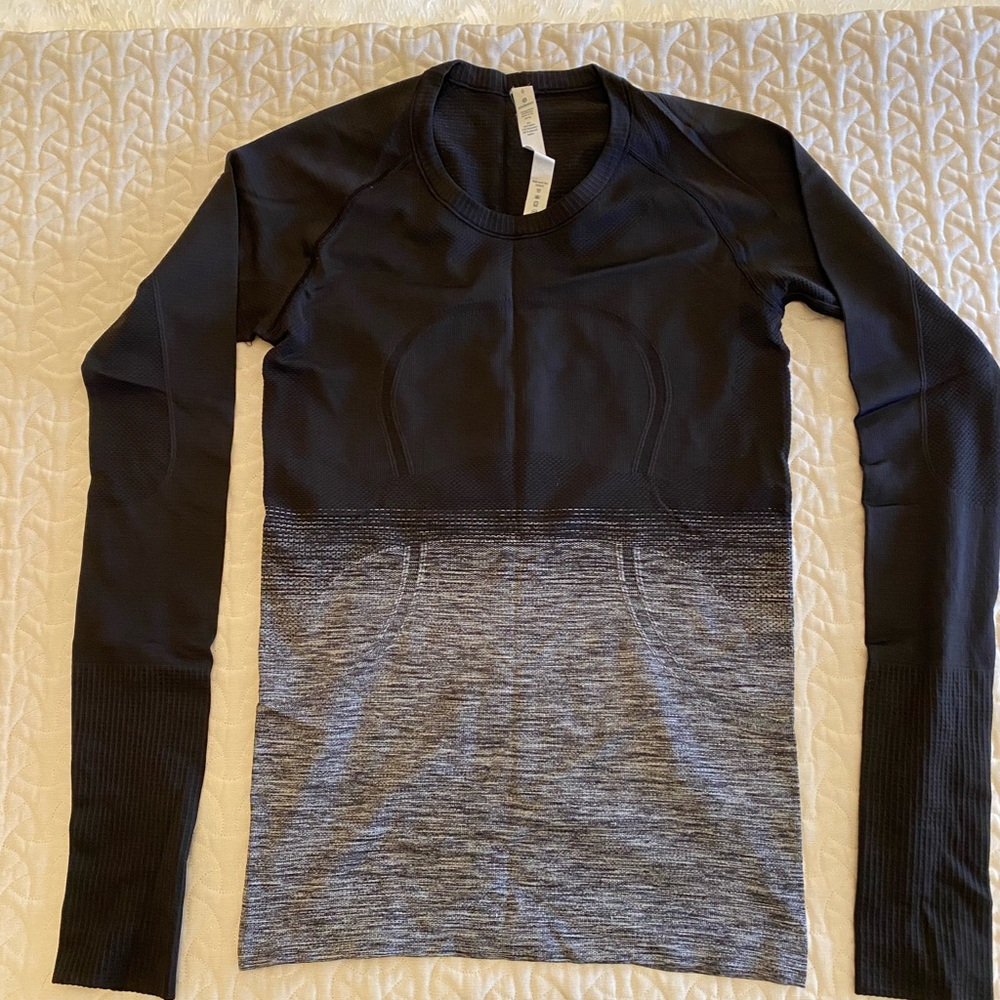 Black and Gray Long Sleeve Top